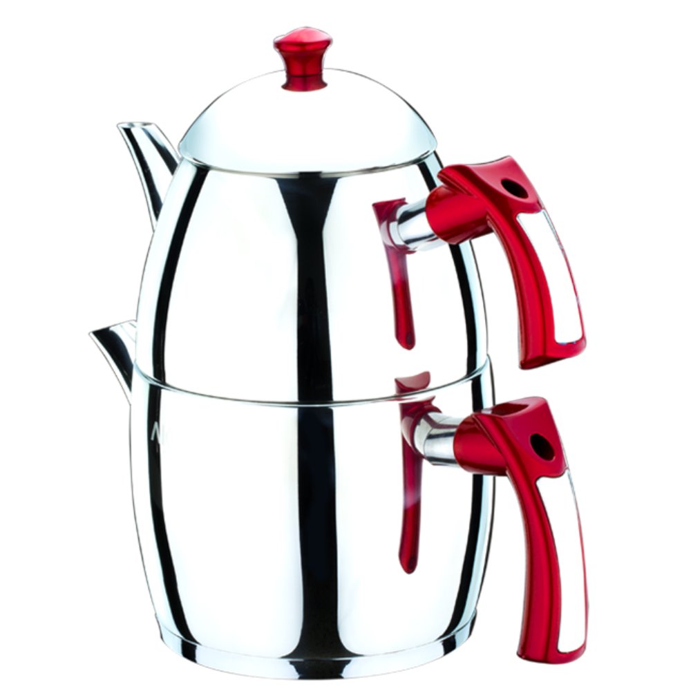 Turkish Tea Pot Set, Stainless Steel Premium Tea Maker Samovar Style