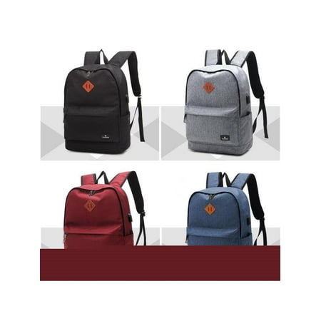 Scarlet Womens Backpack - Men Women USB Port Oxford Backpack School Casual Travel Laptop Bag Rucksack