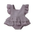 thumbnail image 1 of Newborn Infant Baby Girls Sleeveless Ruffle Romper Bodysuit Outfit Set, 1 of 4