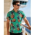 thumbnail image 3 of Vicojack Men's Hawaiian Shirt Short Sleeve 3D Pineapple Button Down Shirts Graphic Holiday Beach Shirts, 3 of 7