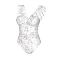 thumbnail image 4 of Yiaed Heart Rabbit Print Women's Ruffled One Piece Swimsuit V Neck Swimwear Slimming Monokini for Woman-X-Large, 4 of 8