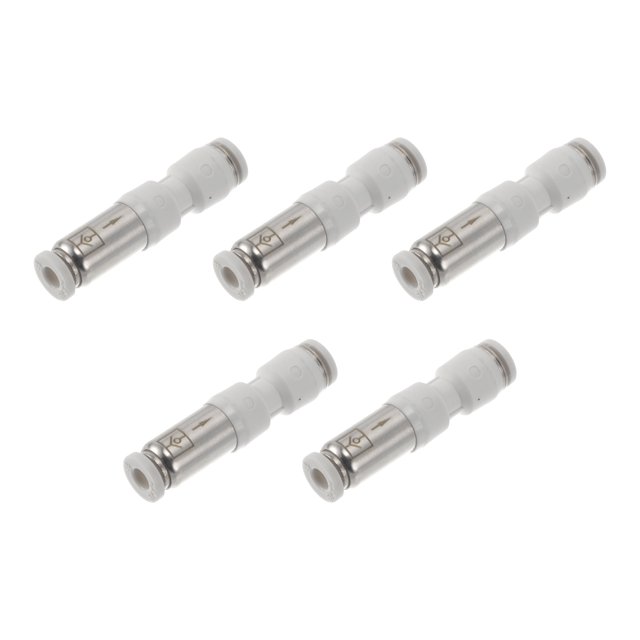Ofertas Únicas: Conectores de Aire de 5/32" Válvula de Retención de Un Solo Sentido de Plástico y Metal, 5 Piezas, Color Blanco y Plateado
