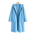 thumbnail image 5 of Womens Jackets Long Length Hooded Long Sleeve Pocket Zip-up Jacket, 5 of 6