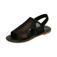 thumbnail image 3 of CIENVNSTG Womens Open Toe Flat Sandals Slingback Elastic Back Strap Breathable Mesh Hollow Out Design for Summer Beach Travel Casual Walking Wear Black 42, 3 of 8