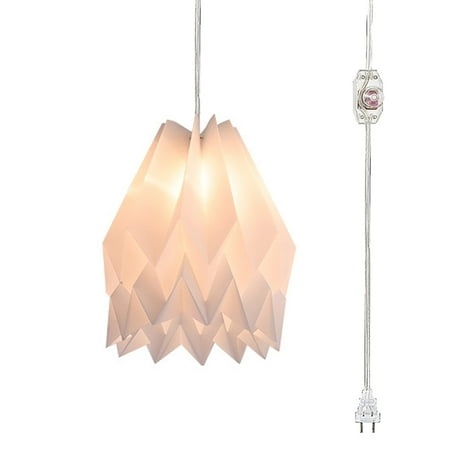 

FSLiving Acrylic Pendant Light with UL 15ft Plug-in On/Off Dimmer Switch Cord Purely White Shade Nordic Minimalist Loft Style Lamps for Restaurant Bulb Sold Separately - 1 Light