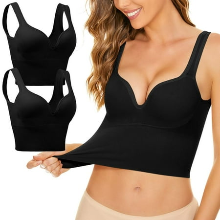 Ashirexll Bras for Women no Underwire  Sports Bras for Women Large Bust  2PC Womens Solid Color Sports Bra Beautiful Back Backless Shoulder Strap Waist Tied Sports Bra Sports Brassiere