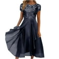 thumbnail image 2 of Wedding Dresses Womens Wedding Dress Women Elegant Short Sleeve Lace Dress Maxi Dress with Asymmetrical Hem for A Evening Outfit, 2 of 6