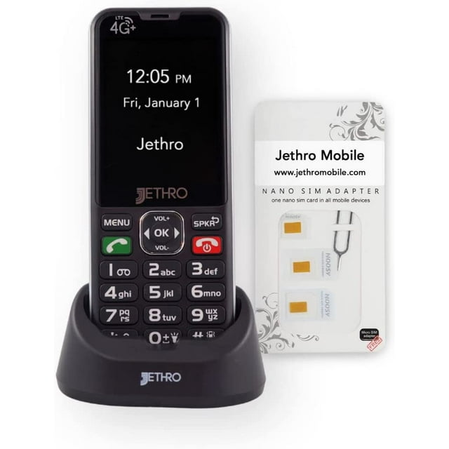 Jethro SC490 Easy-to-Use Cell Phone for Seniors and Kids - 4G Unlocked