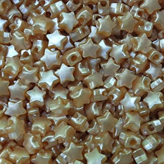 Star Beads Gold Pearl 13mm Pony Beads Large Hole Made in USA