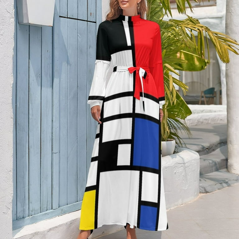 piet mondrian - Composition with Red Blue yellow black white Long Dress chic and elegant woman dress Dance dresses - Walmart.com piet mondrian - Composition with Red Blue yellow black white Long Dress chic and elegant woman dress Dance dresses - Walmart.com