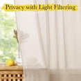 thumbnail image 4 of NICETOWN Linen Sheer Curtains 84-inch Length 52" Wide, Rod Pocket & Back Tab Light Filtering Casual Textured Privacy Window Treatment, Beige, 2 Panels, 4 of 7