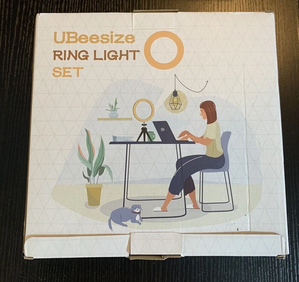 CIRCLE- UBeesize 10 Selfie Ring Light with Tripod Stand Black, Ring Light Set, NEW