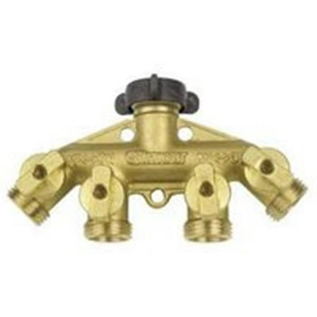 Brass 4-Way W/Shut-Off 44GF
