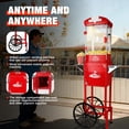 thumbnail image 6 of Dolonm 10 oz Popcorn Machine Cart with Wheel, Stainless-Steel Kettle Popcorn Maker Cart Makes up to 40 Cups for Commercial Home Movie Party, Red, 6 of 12