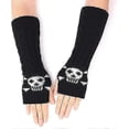 thumbnail image 1 of Arm Warmers Goth Knitted Fingerless Gloves Punk Skull Hand Warmers For Cosplay Typing Driving1 Pair, 1 of 5
