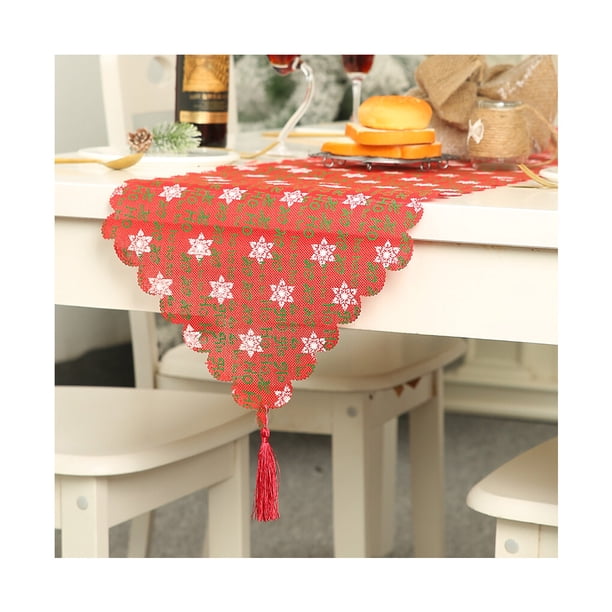 Yuarrent Camino de de Navidad, manteles individuales cómodos resistentes al desgarro, mantel impreso decorativo, diseño de sala de estar, nuevo Kits de decoración para fiestas inglés rojo Yuarrent HA068957-05