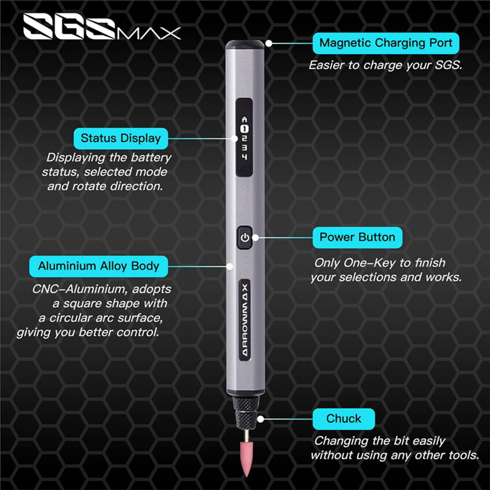 AM ARROWMAX Cordless Engraving Pen Mini Grinder Rotary Tool with 42 Bits for Crafts, Jewelry, Wood, Glass Carving, SGS Max