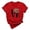 Red, variant on Womens Valentines Day Printed Short Sleeve Crewnrck T Shirt Top
