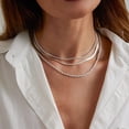 thumbnail image 3 of GOSFRY Layered Necklace for Women Dainty 14K Silver Plated Necklaces Trendy Herringbone Rope Chain Necklace Set Simple Stacked Choker Layering Jewelry Minimalist Gifts, 3 of 7