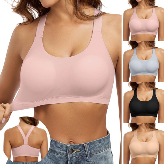 Womens Underwear Seamless Removable Padded Racerback Bralette No Underwire Supportive Lightly Lined Bra, Suitable for Daily Wear