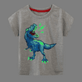 thumbnail image 5 of XBASW 2-7T Summer Boys T-Shirt for Toddler Kids Short Sleeve Tops Glow-in-the-Dark Dinosaur Printed Tees Shirt, 5 of 6