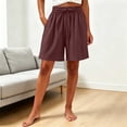 thumbnail image 6 of Asxite Plus Size Womens Pajamas Pants Elastic Waist Solid Pocket Casual Short Sleepwear, 6 of 6