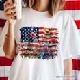 thumbnail image 2 of American Flag Floral Wildflower T-Shirt, Patriotic Boho USA 4th of July Tee, 2 of 6