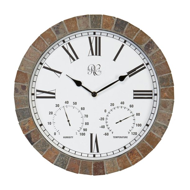 River City Clocks Tile Indoor/Outdoor 15 in. Wall Clock with