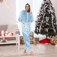 thumbnail image 6 of Christmas Heart Shape Snowflakes Adult's Hoodie Onesie Jumpsuit One-Piece Pajamas with Zipper Unisex for Holiday S, 6 of 7