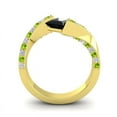 thumbnail image 2 of 1.20 T.C.W Natural Diamond Black Onyx & Peridot Gemstone Beautiful Anniversary Ring for Ladies Solid 18K Yellow Gold Size 9 by Diamond-Capitals, 2 of 8