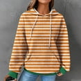 thumbnail image 2 of Fashion Hoodie for Womens Pullover Plus Size 2025 Winter Hooded Sweatshirt Loose Casual Striped Print Round Neck Hooded Long Sleeve Sweatshirt, 2 of 5