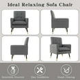 thumbnail image 5 of Costway Linen Fabric Accent Chair Modern Single Sofa Chair with Solid Metal Legs Gray, 5 of 8