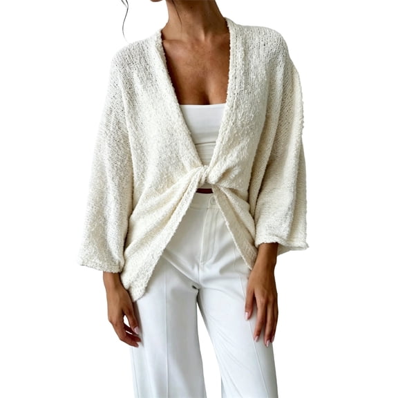 IWRICH Women's Oversized Fall Wrap Sweater Cropped Bat Wing Knit Tops Asymmetrical Pullover Poncho Shawl Wraps Lightweight Going out Outfits S