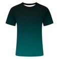 thumbnail image 4 of Gyexs Mens Short Sleeve T Shirts Soft Breathable Swim Shirt Casual Summer Beach Gradient Graphic Tee Tops Sportswear #03 Dark Green, Size M, 4 of 4