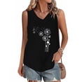 thumbnail image 2 of Tops de Lino para las Mujeres Pequeña Impresión Cuello Redondo Botón Arriba Manga Corta, Tops Cortos para las Mujeres, 2 of 3