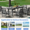 thumbnail image 5 of JUSTLET 7 PC Outdoor Patio Furniture Set, Patio Dining Sets, 6 Chairs and 1 Table, Gray, 5 of 10