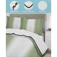 thumbnail image 4 of Quilts Twin-XL Size Bedding Set, Sage Green Striped Lightweight Quilted Comforter, Green White Ombre Farmhouse Gradient Soft Reversible Bedspread Coverlet with Pillow Covers for All Season, 68" x 98", 4 of 7