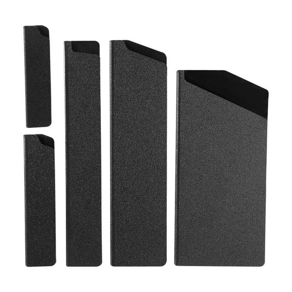 IBASETOY 5Pcs Portable Cutter Protective Sleeves Black ABS Kitchen Accessory for Home Use