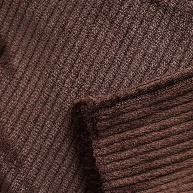 Berkshire Life Ribbed Velvet Plush Brown Throw Blanket photo 4