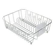 Dish Drying Rack, Rubbermaid Dish Rack with Utensil Holder for Kitchen Countertop, Large, Chrome