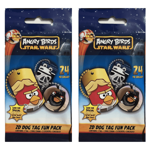 Angry Birds Star Wars 2D Dog Tags Fun Collectibles, 2-Pack