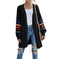 thumbnail image 3 of Women's Long Open Front Cardigan Striped Color Block Loose Knit Sweaters Outwear Coat, 3 of 10
