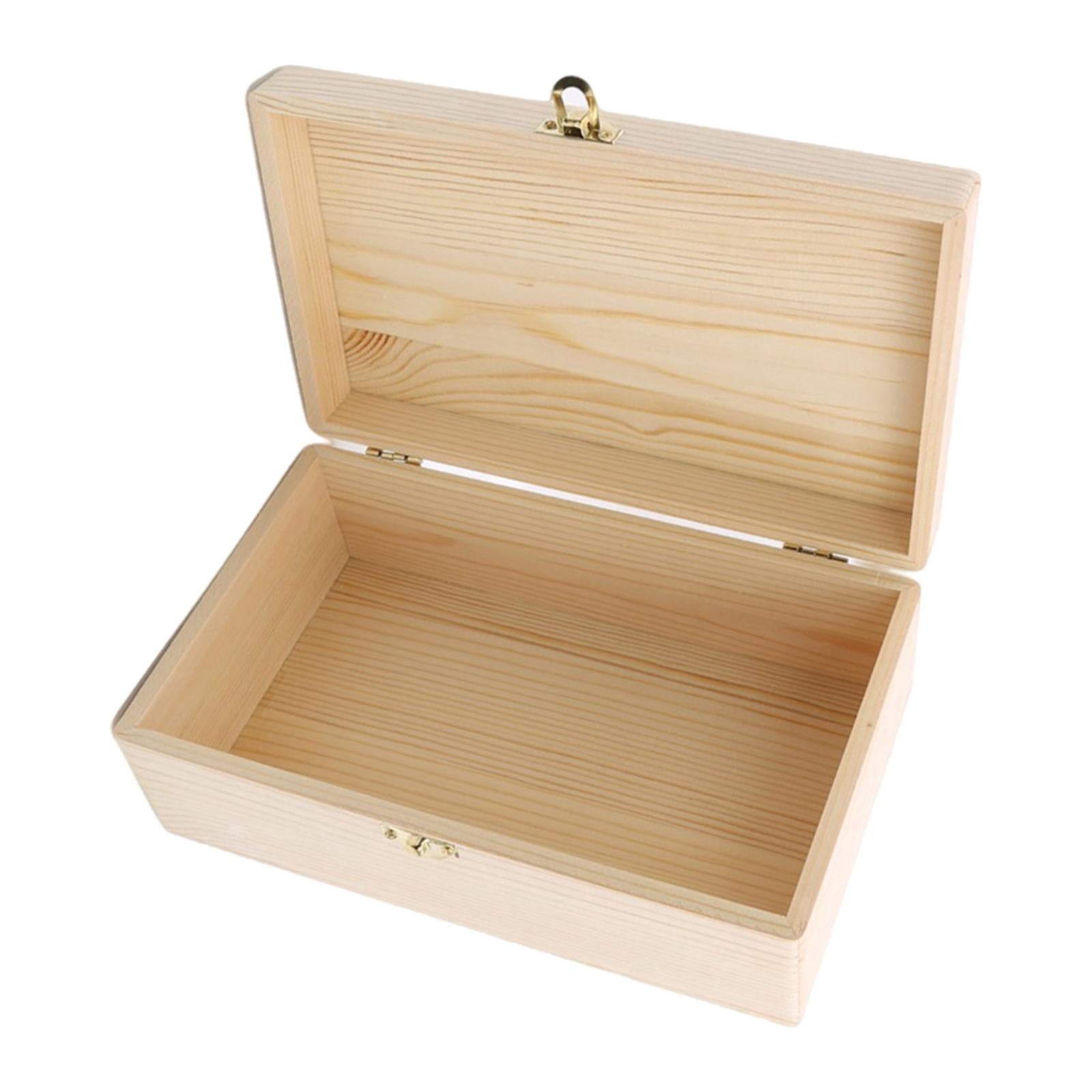 Rectangular Wooden Storage Box Crafts Gift Centerpieces with Lid
