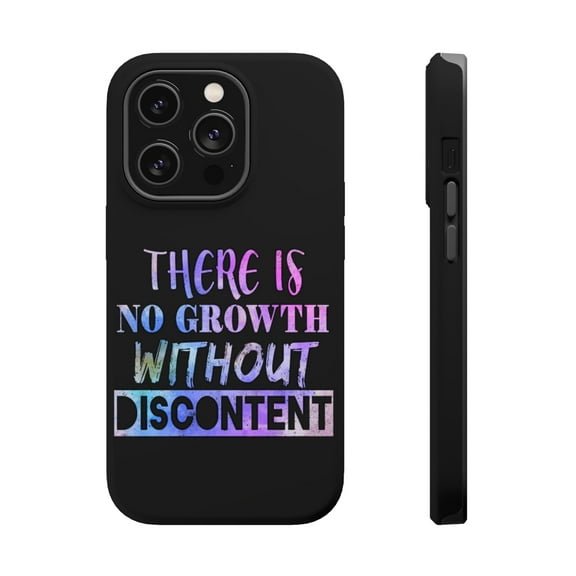 DistinctInk Tough Case for Apple iPhone 15 PRO (6.1" Screen), Compatible with MagSafe Charging - No Growth Without Discontent