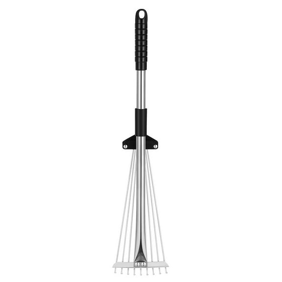 OUNONA Garden Rake, Telescopic Leaves Rake, Carbon Steel Head, Plastic Anti-Slip Handle, Gardening Tool