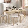 thumbnail image 2 of Costway Set of 4 18" Stacking Stool Round Dining Chair Backless Wood Home Decor White, 2 of 9