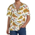 thumbnail image 7 of Lsque Pizza Slices print Men's Cuban Collar Short Sleeve Shirt Summer Beachwear Casual Button Down Fashionable Vacation Leisure Shirt-Medium, 7 of 7