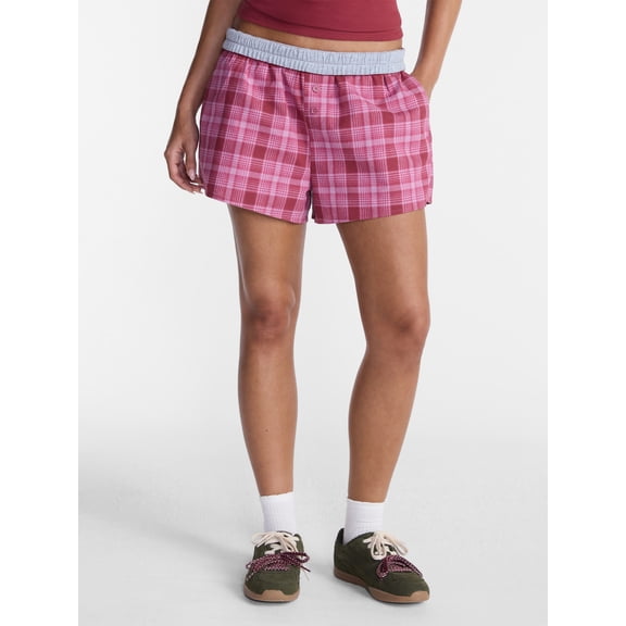 No Boundaries Cotton Boxer Shorts, 3" Inseam, Women's and Women's Plus XXS-4X