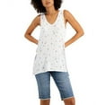 thumbnail image 3 of MSRP $20 Style & Co Women Floral Drapey Tank Top White Size Small, 3 of 3