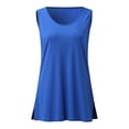 thumbnail image 5 of Summer Sleeveless Top For Women Casual Solid Color Crewneck Vest Ladies Soft Beach Tank Top Shirts Blouse, 5 of 6